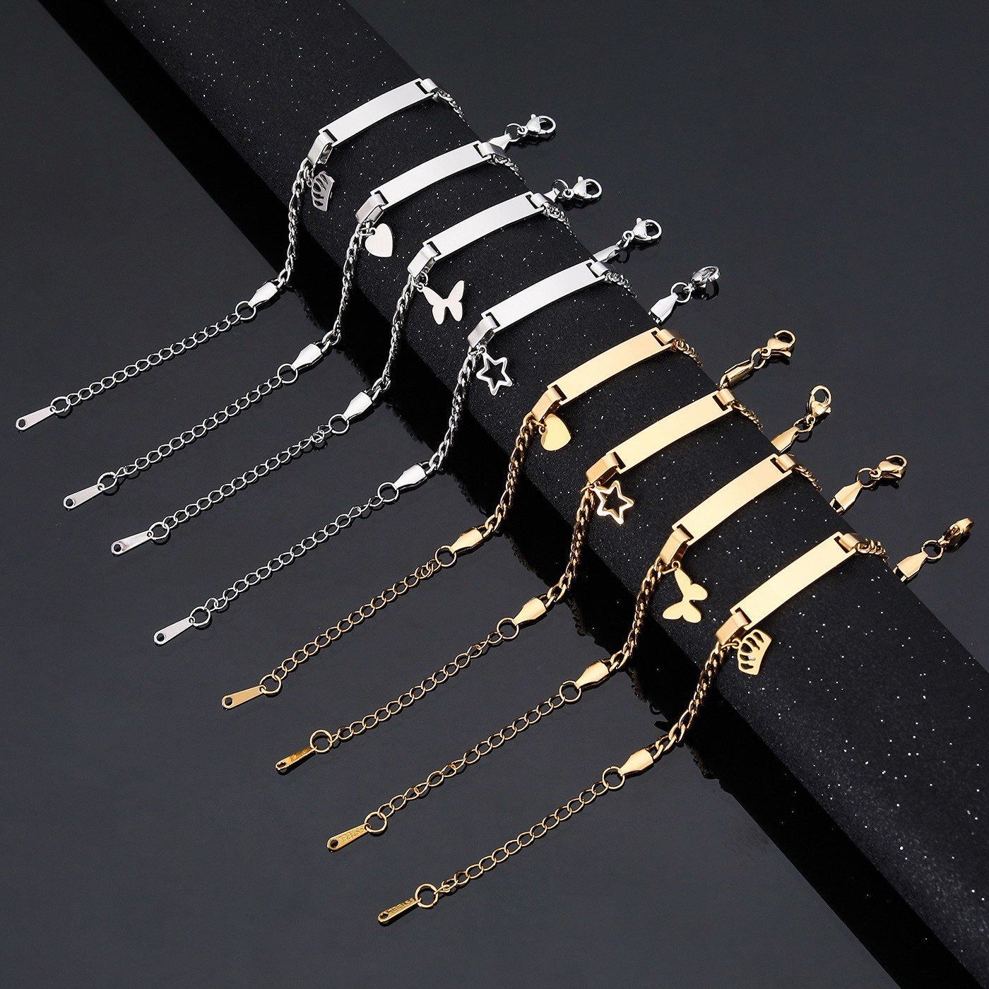 CROWN CHARM BAR BRACELET