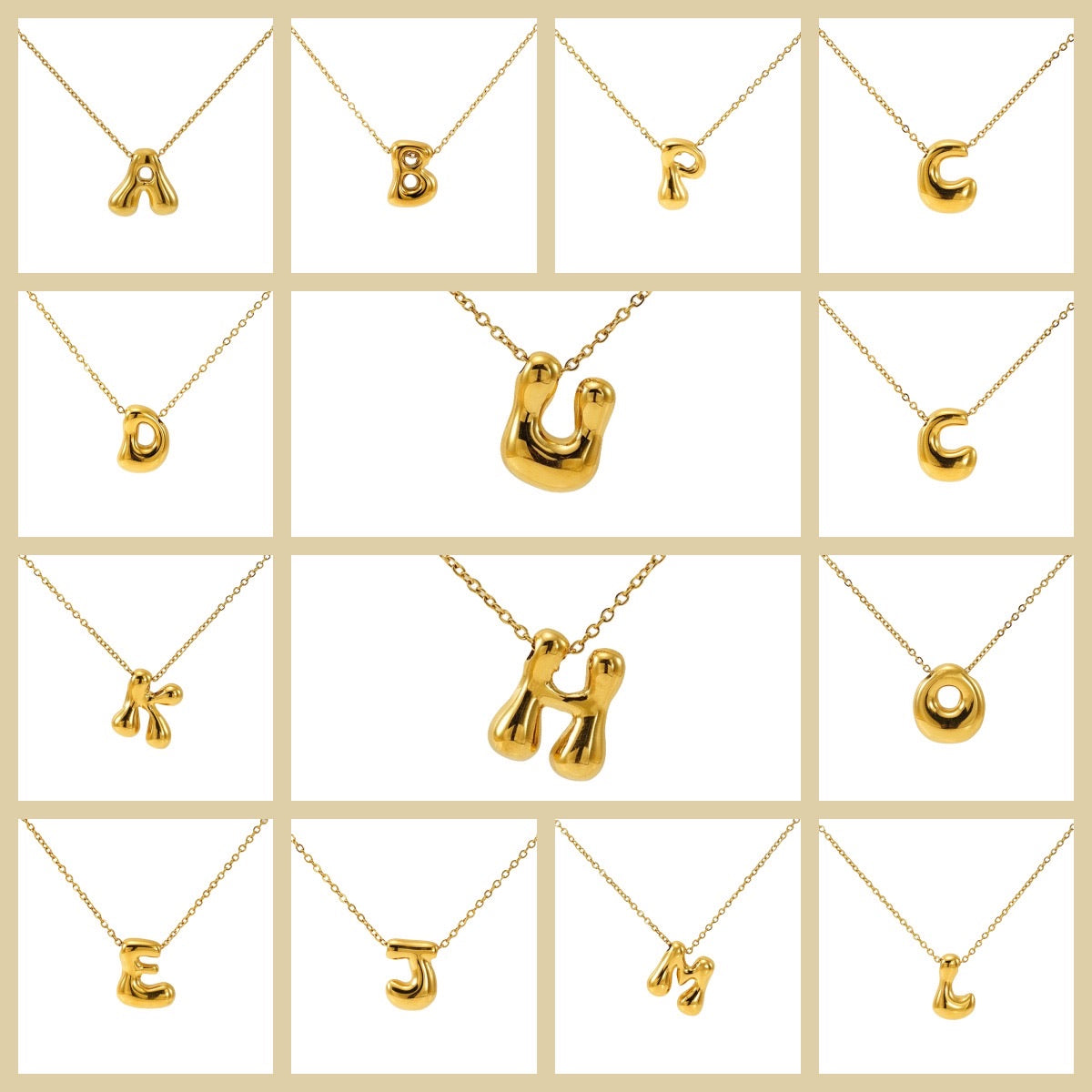 BUBBLE INITIAL NECKLACE