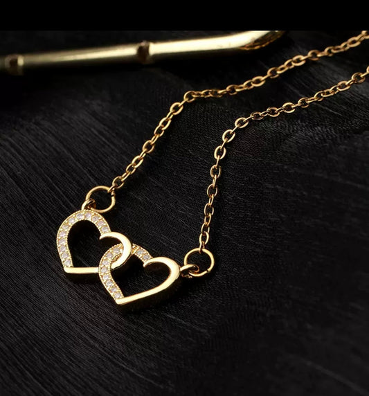 DOUBLE LOVE PENDANT NECKLACE